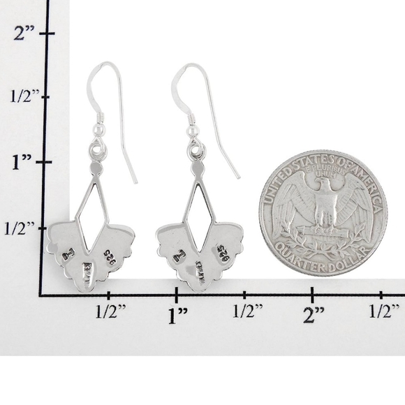 "NEW" Sterling Silver Turquoise Dangle Earrings - Picture 5 of 5